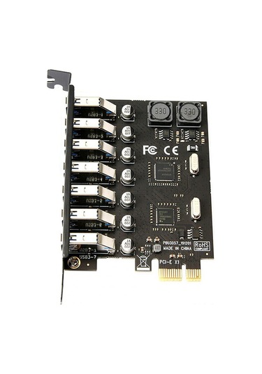 Yaozixa Pcı-e'den Usb 3.0'a 7 Portlu Masaüstü Bilgisayar Genişletme Kartı, Dış Güç Gerektirmeyen, Güçlü Nec+vıa Çipi İle Dayanıklı Ve Kullanıma Kolay