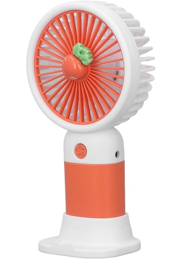 Alepera Electronic - 3 Kademeli Şarjlı Mini El Fanı - Turuncu & Beyaz Renk