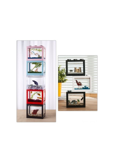 Youmex Küçük Akvaryum Mini Balık Kumu 12x8x10.5cm Sarı Plastik Akvaryum Balık Yetiştirme Kutusu