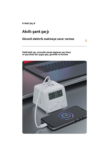 Jian Fan Zamanlamışsoktok Fonksiyonlu Uzatma Usb Masaüstüeklenti Dikey Başucuçalar Saat