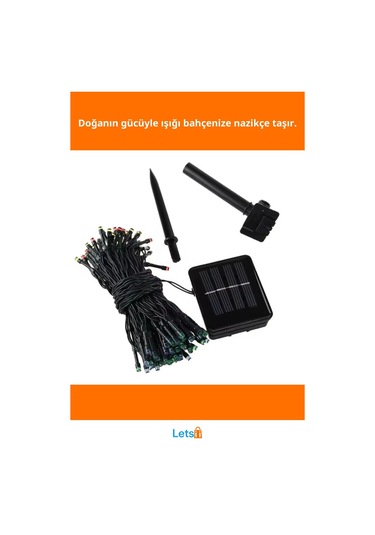 Solar Su Geçirmez Siyah Kablo Bahçe Aydınlatması Çok Renkli