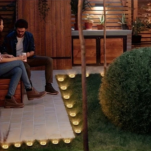 Trendooze 4'lü Solar Bahçe Aydınlatma, 8 Led Sıcak Işık Lambası, Gaojunshop01 Party Dekor Işığı Sıcak Işık