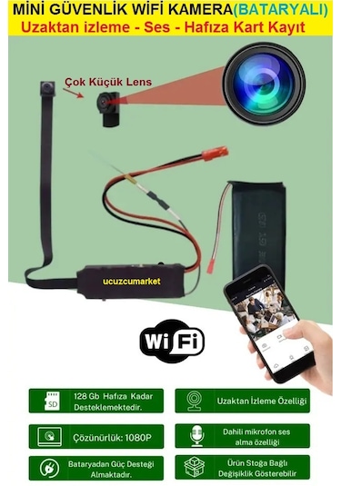 Mini Güvenlik Wifi Kamera Bataryalı