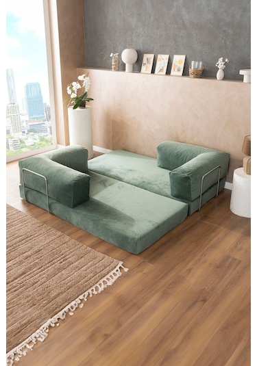 Good Night Legom Köşe Koltuk & Aktivite Yatağı & Uzanma Koltuğu Yeşil