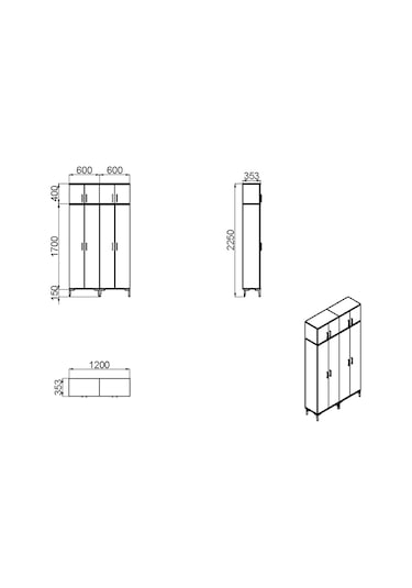 Kalender Dekor Alba-1-3-4-4 Alb14 Portmanto Vestiyer Ayakkabılık