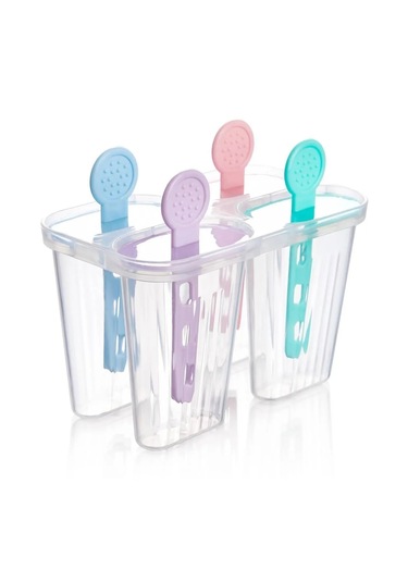 Rotanev Renkli Pratik 4'lü Meybuz Dondurma Kalıbı 4 Adet Buz Meybuz Ve Dondurma Kalıbı Çok Renkli