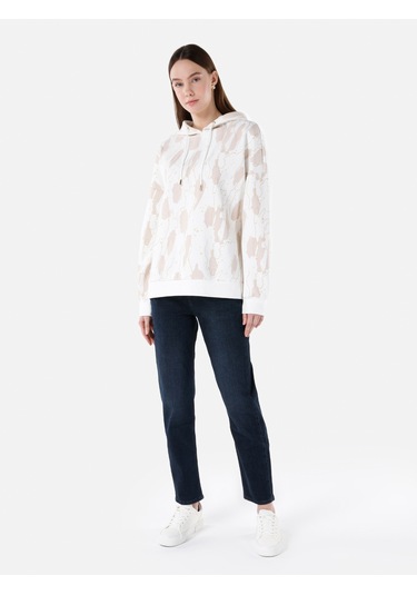 Colins Comfort Fit Kadın Beyaz Sweatshirt Cl1067318 Q1.v1 Ofw Beyaz