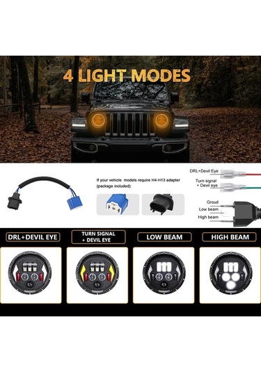 Ebitda 7 Drl - Dönüş Düşük Sinyali Araba Motosiklet Led Far Siyah 1 Adet, Araba Ve Motosiklet İçin Siyah