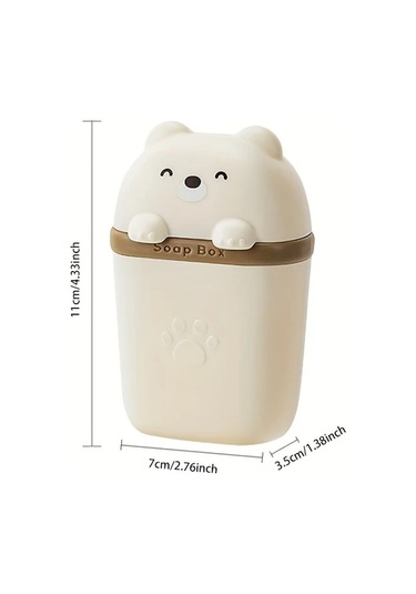 Oldfriend Pembe Sevimli Ayı Sabunluğı Yumuşak Astarlı Su Geçirmez Seyahat Saklama Kutusu pembe