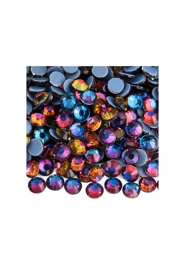 Gymo Premium Kalite Altı Düz Ütü İle Yapışan Hotfix Kristal Taş Ss16 3.8-4mm Blue Volcanic 720 Adet