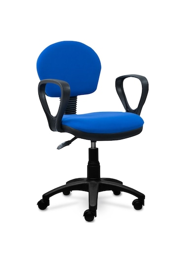 Ofiscombin Kollu Ofis Büro Ev Çocuk Öğrenci Bilgisayar Ders Çalışma Koltuğu Parlement Mavi Kumaş 00047499303