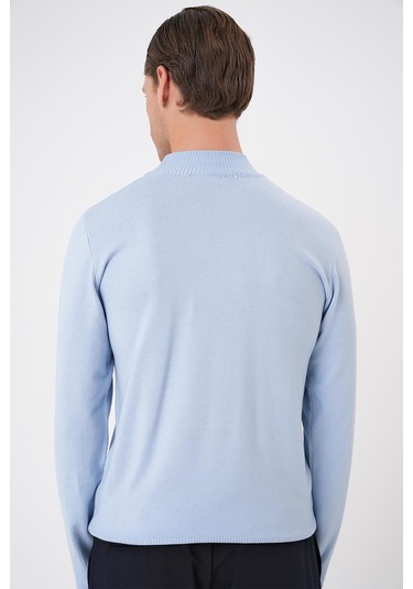 Tr 876 Slim Fit Mavi Klasik Triko Mavi