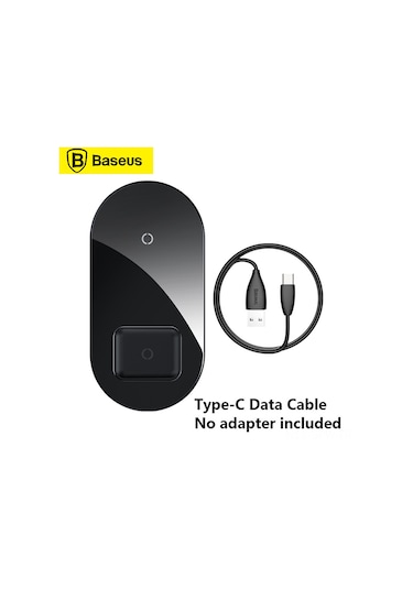 Maiyame Baseus 15w Çiftli Kablosuz Şarj Aleti, Qi Sertifikalı, İphone Ve Android Uyumlu, Bs-w508 Siyah