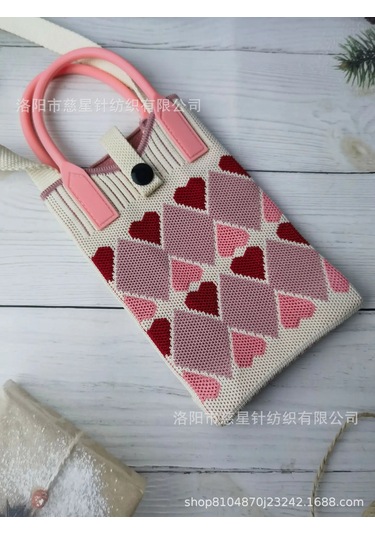 Yaz Sıcak Satış Sezon Örme Küçük Kare Çanta Kaliteli Çanta Crossbody Cep Watermelon Red Stitching Love Kırmızı