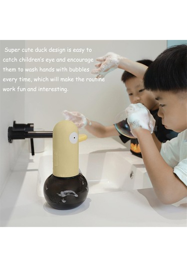 Xiaaokeji Köpük Sabunluk Temassız Ördek Şeklinde Sabunluk 400ml Sarı