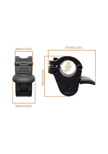 Elektrikli Bisiklet Güç Kolu - 300x, 3pin, Gaz Kolu 25cm Kablo Siyah