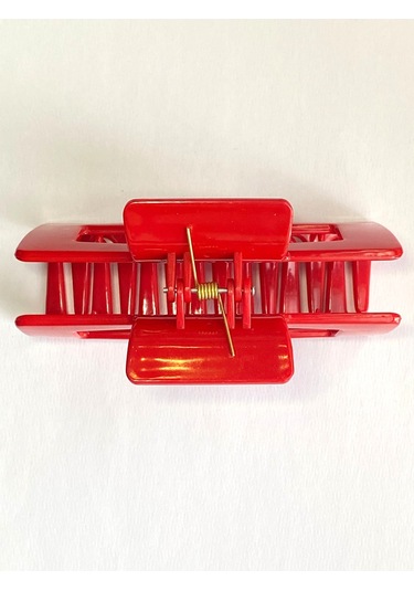 Kırmızı Renk Televizyon Model Mandal Saç Tokası 11 Cm - Şık Ve Dayanıklı Kırmızı