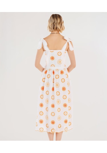 Yargıcı Brode Detaylı Kolsuz Uzun Elbise 25ykel7058x 037 Ekru