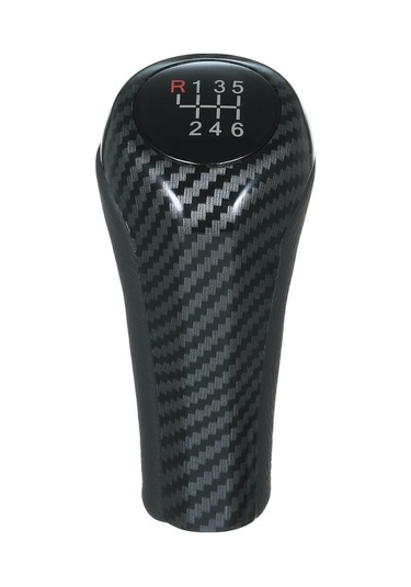 Fortunelane Bmw İçin 6 Vites Kırmızı Yazılı Manuel Vites Çubuğu, Karbon Desenli Işıklı Kırmızı Kırmızı