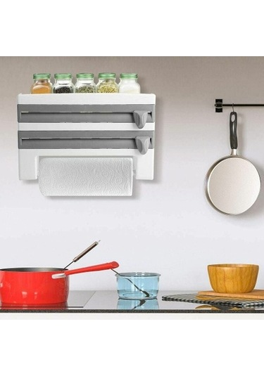 Novahub Alüminyum Folyo Ve Streç Sarma Dispenseri, Mutfak Banyo İçin, Keskin Bıçaklı, Duvara Montajlı, Pratik Tutucu Diğer