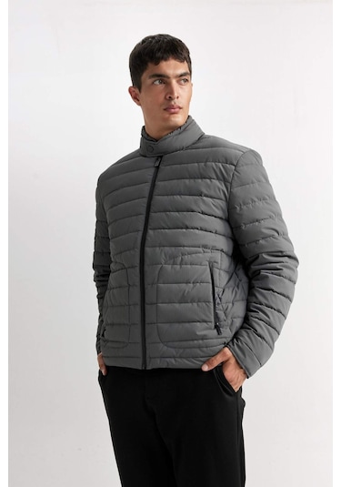 DeFacto Slim Fit Dar Kesim Dik Yaka Fermuarlı Mont D7497AX25SPGR221