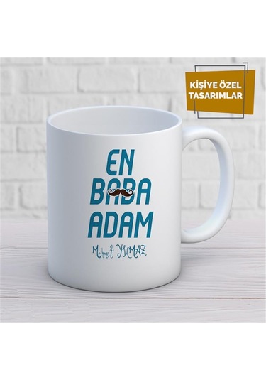 Kişiye Özel İsim Yazılabilir En Baba Adam Kupa Bardak Çok Renkli