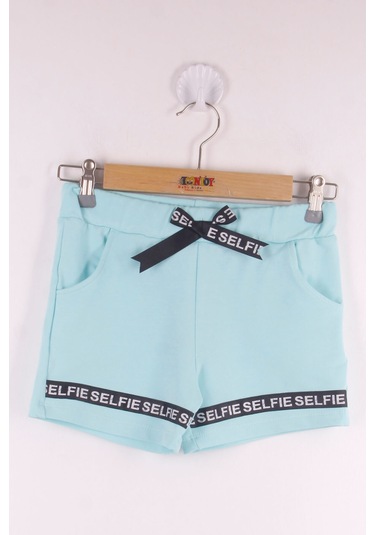 Toontoy Kız Çocuk Serfie Şeritli Cepli Şort Su Yeşili