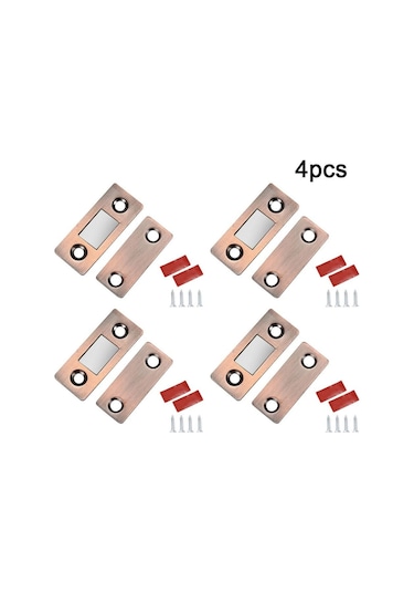 Kırmızı Bronz 4 Takım Deliksiz Görünmez Mıknatıslı Kapı Emme Dolabı Güçlü Manyetik Çekici