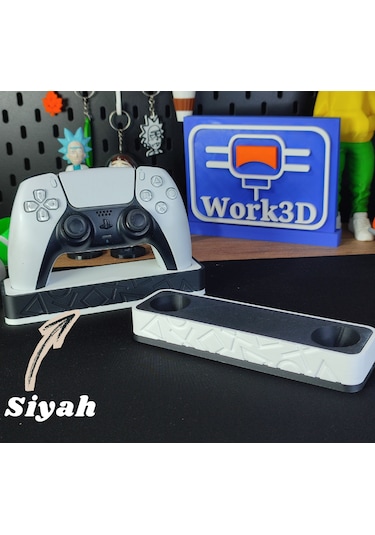 Ps5 Dualsense Oyun Kolu Standı 3d Baskı Masaüstü Düzenleyici Siyah