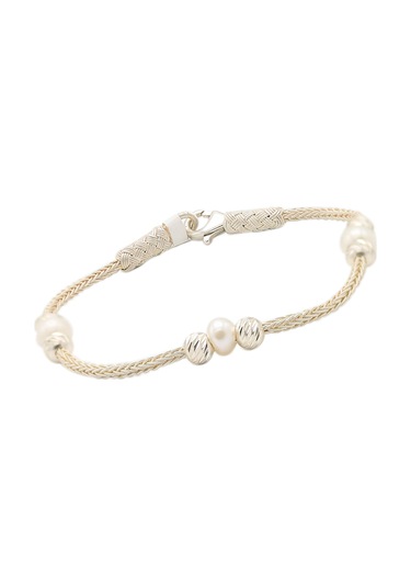 İnci Taşlı El işi 1000 Ayar Kadın Gümüş Bileklik 201021240