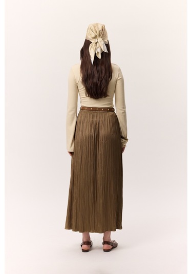 Crush Saten Etek Toprak Toprak Açık Kahverengi