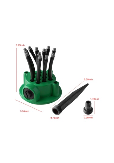 Reedark Bahçe Sulama Aleti: 12 Esnek Başlı 360 Derece Oto Sulama Sprinkler, 336 Ft² Kaplama, Çift Paket 2 Adet