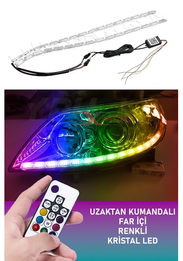 Far İçi Kristal Kayar Led Sinyalli Rgb Kumandalı
