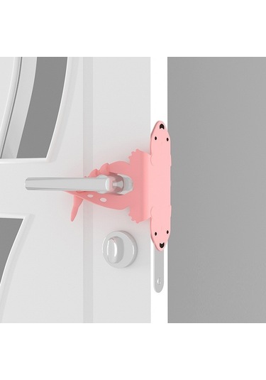 Sones Karikatür Ayı Yatak Odası Kapısı Sessiz Kilit Kapalı Kapı Çarpışma Önleyici Koruma Yastığı Pembe