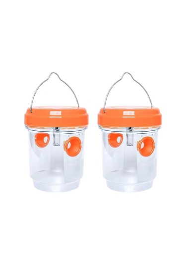 Geeksen Güneş Enerjili Dış Mekan Atak Böceği Tuzağı - Bahçe Çimenliği Ağaç Takma Tipi - Ip44 Su Geçirmez - 2 Adet Turuncu