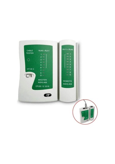 Rj11 Rj45 Cat5 Network Kablo Tester Test Kontrol Bağlantı Cihazı Ledli