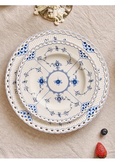 Roomi 20 Cm Düz Seramik Tabak, Vintage Desenli 458582068 Beyaz