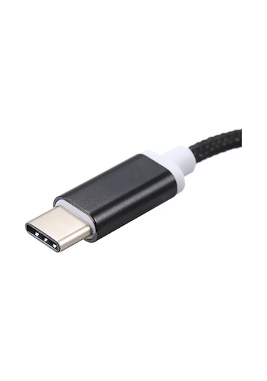 Mufunye Type-c'den 3.5mm Aux'a Ses Adaptörü, Nylon Dokuma Kablolu, Çelik Gövde, Müzik/film İçin, Xiaomi/huawei Uyumlu, Plug & Play