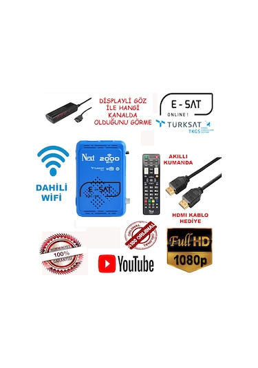 Next 2000 Wifi Full Hd Uydu Alıcısı Dahili Wifi Akıllı Kumanda