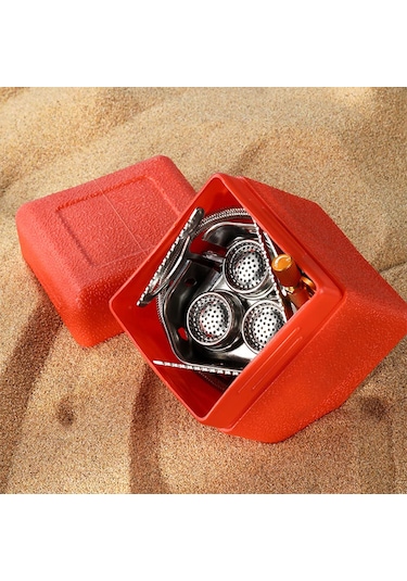 Hombey Taşınabilir Çift Katlı Çelik 3 Ateşli Fırın - Rüzgar Engeli, Hızlı Isıtma, 30kg Yük Kapasitesi, Piknik/outdoor Mutfak Gümüş