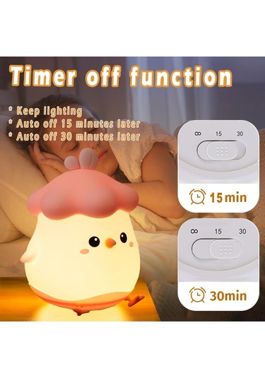 Woukksy Çocuk Gece Lambası Bebek Silikon Gece Lambası, Kawaii