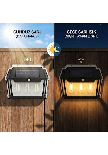Pt-2933 Solar Sensörlü Ledli Duvar Aplik