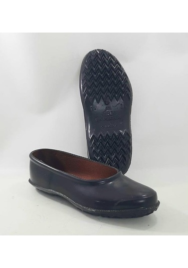 Ak Plastik Galoş Siyah Içi Astarlı Kadın Lastik Mest Ayakkabı