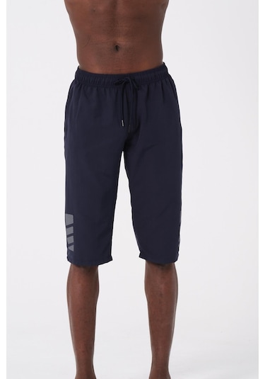 Lacivert Diz Altı Uzun Model Su İtici Özellikli Erkek Plaj Deniz Kapri Şort - Dg341-lacivert 001