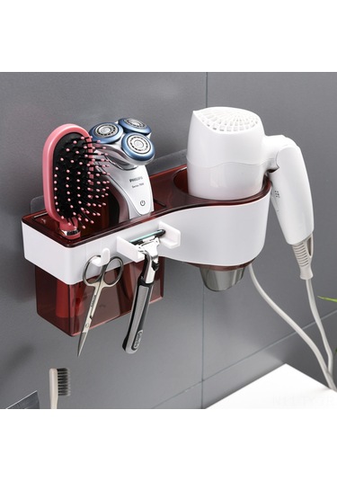 Teltree Pratik Ve Çok Amaçlı Saç Kurutma Makinesi Askısı - Duvar Tipi, Tıraş Makinesi Ve Diğer Aksesuarlar İçin Diğer