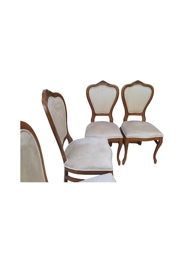 Bengimobilya Sandalye Ceviz Lükens Aslan Ayak Model Kayın Ayak Parlak Ceviz B