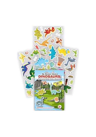 My Sticker Book '' Vehicles- Dinosaurs'', 2li Set Tükenmeyen Sticker