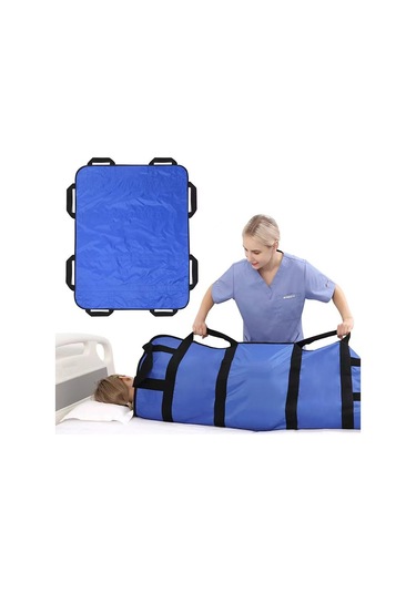 Geeroyoo Bıngo Marka Poliester Hasta Taşıma Ve Devirme Bezi - Mavi 120x100cm - Dayanıklı, Marka Logosu Özelleştirme Seçeneği İle 1 Yıl Garanti