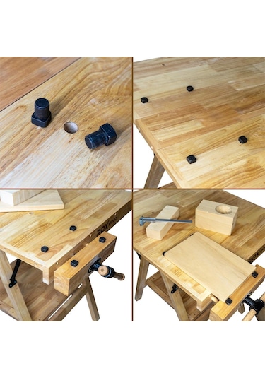 Rox Wood 0338 Mengeneli Katlanır Ahşap Marangoz Çalışma Tezgahı