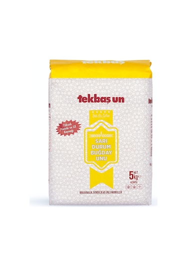 Tekbaş Un Sarı Durum Buğday Unu Makarnalık Eriştelik 5 KG